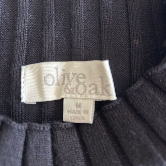 Olive & Oak Women’s Black Long Ribbed Knit Bodycon Dress Size Medium Rayon Blend - Picture 5 of 11